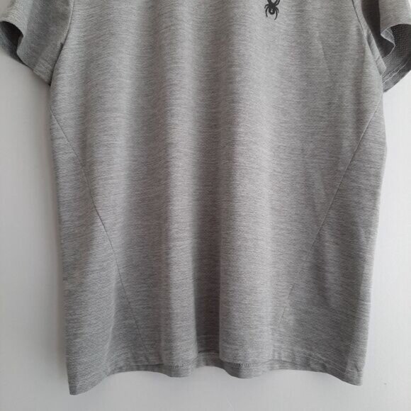 SPYDER Active Sport Crewneck Jersey T-shirt Top Grey Men's Sz L - Picture 3 of 10